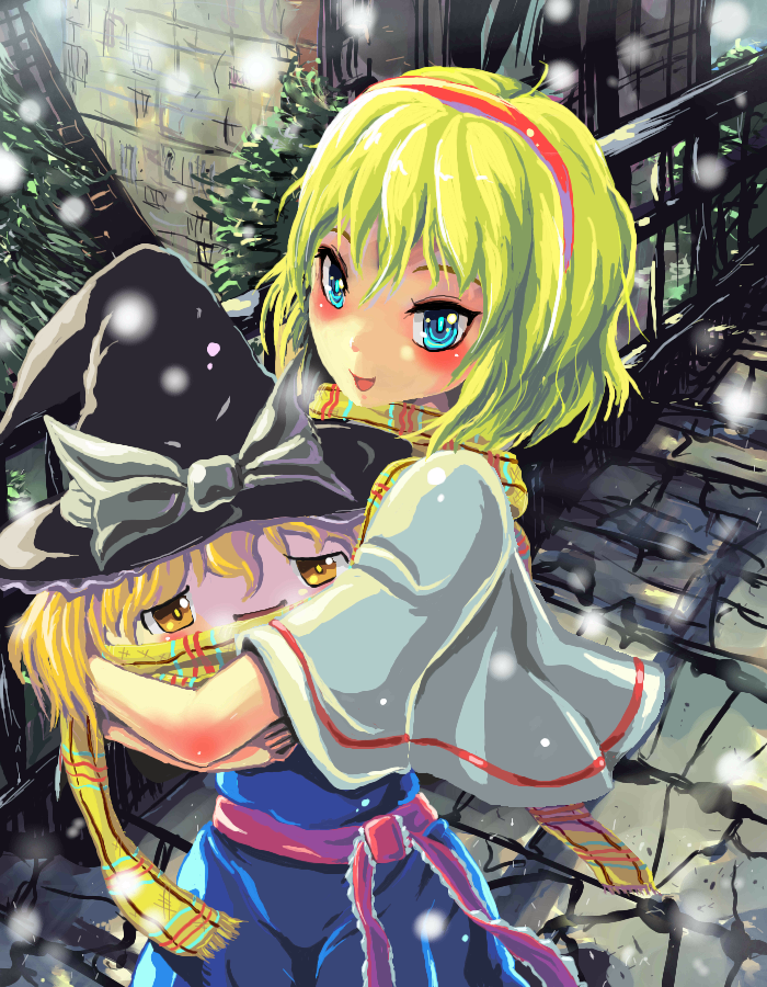 kirisame marisa and alice margatroid (touhou) drawn by kabutoyama