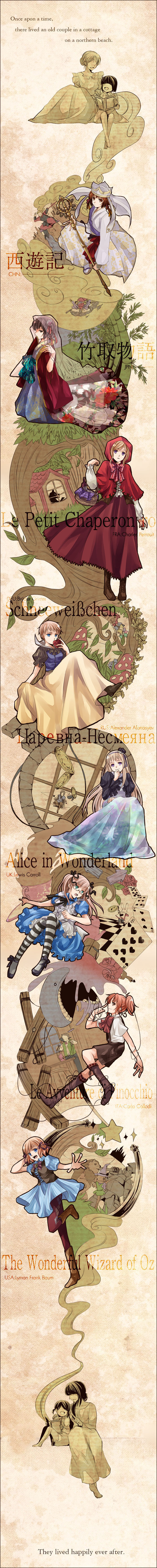 alice, little red riding hood, america, united kingdom, japan, and 16 more (original and 8 more) drawn by iroha_(shiki)