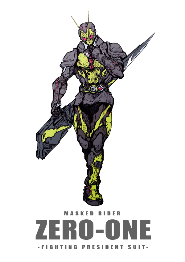 kamen rider zero-one (kamen rider and 1 more) drawn by zakkizaki