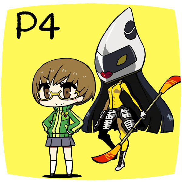 satonaka chie and tomoe (persona and 1 more) drawn by chan_co