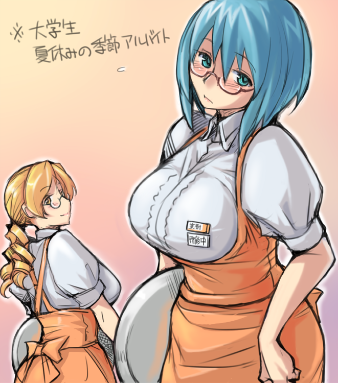 miki sayaka and tomoe mami (mahou shoujo madoka magica) drawn by tsuda_nanafushi