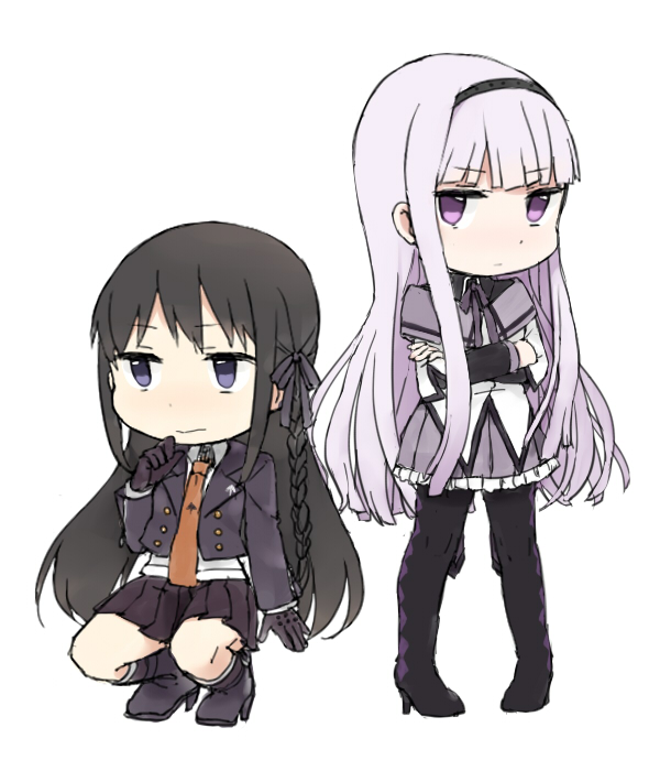 akemi homura and kirigiri kyoko (mahou shoujo madoka magica and 2 more) drawn by tsuduya_(knt31)