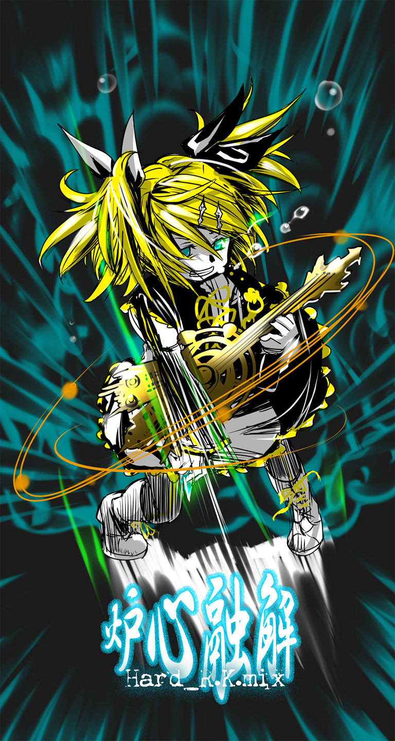 kagamine rin (vocaloid and 1 more) drawn by caffein