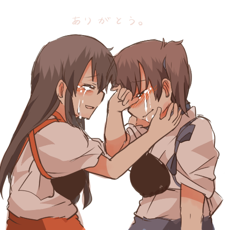kaga and akagi (kantai collection) drawn by rebecca_(keinelove)