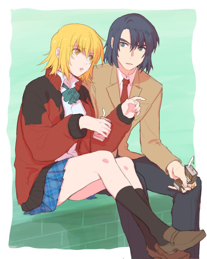 cagalli yula athha and athrun zala (gundam and 1 more) drawn by kimi88407604