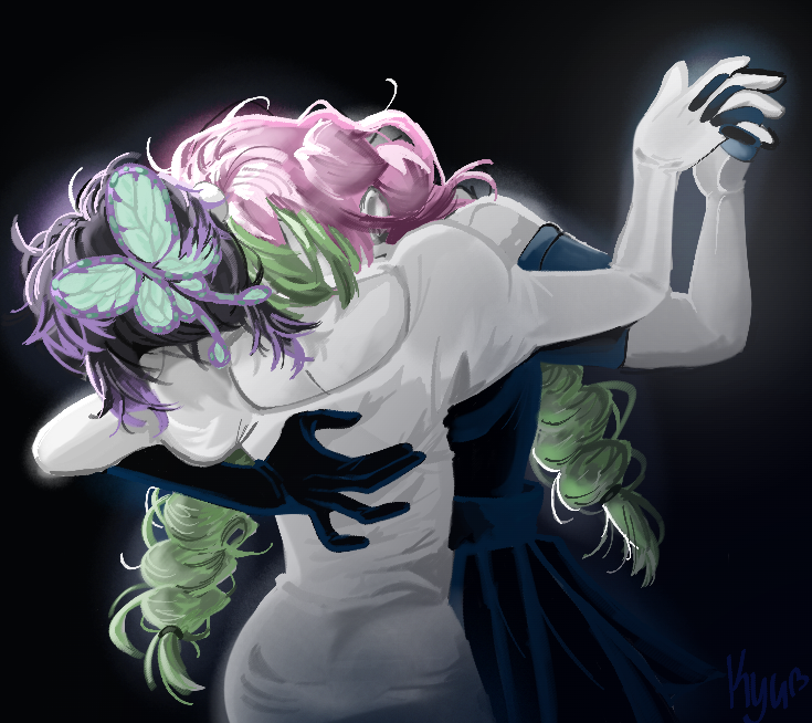 kochou shinobu, kanroji mitsuri, sua, and mizi (kimetsu no yaiba and 1 more) drawn by kyuphrodite