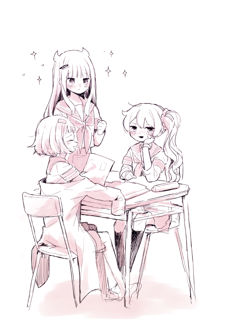 miyako hinano, eternal sakura, and midori ryo (mahou shoujo madoka magica and 1 more) drawn by ranan