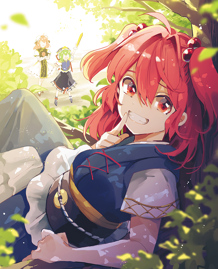 shiki eiki, onozuka komachi, and ibaraki kasen (touhou) drawn by azuma_aya