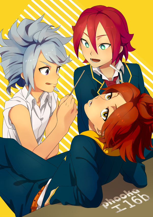 kiyama hiroto, nagumo haruya, and suzuno fuusuke (inazuma eleven) drawn by mosako
