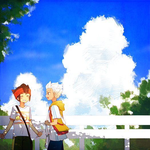 endou mamoru and gouenji shuuya (inazuma eleven) drawn by tayako