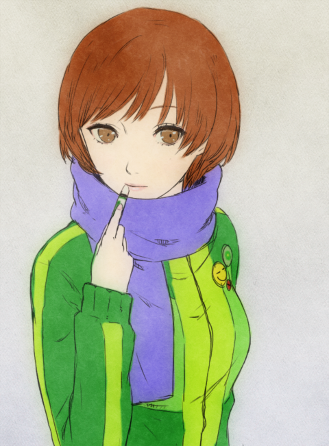 satonaka chie (persona and 1 more) drawn by egawa_satsuki