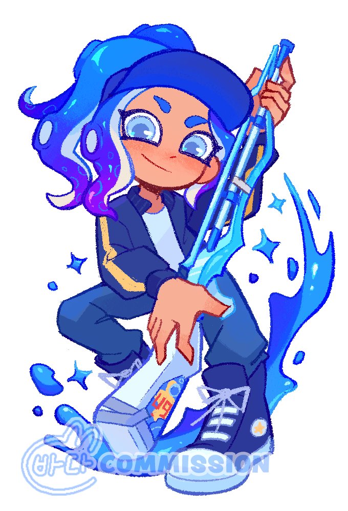octoling player character and octoling girl (splatoon and 1 more) drawn by tokkibada