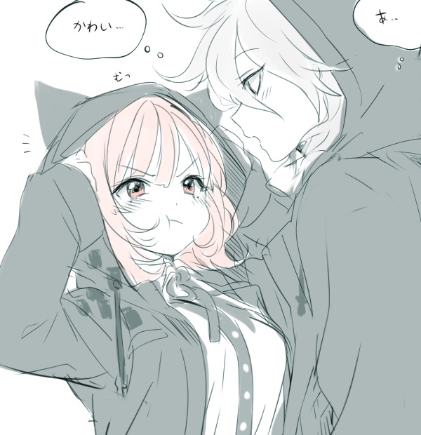 nanami chiaki and komaeda nagito (danganronpa and 1 more) drawn by mery_(yangmalgage)