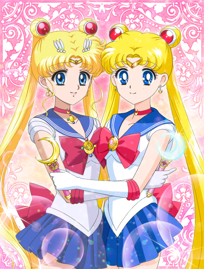 tsukino usagi and sailor moon (bishoujo senshi sailor moon and 1 more) drawn by mizuha_(aqua_no_hane)