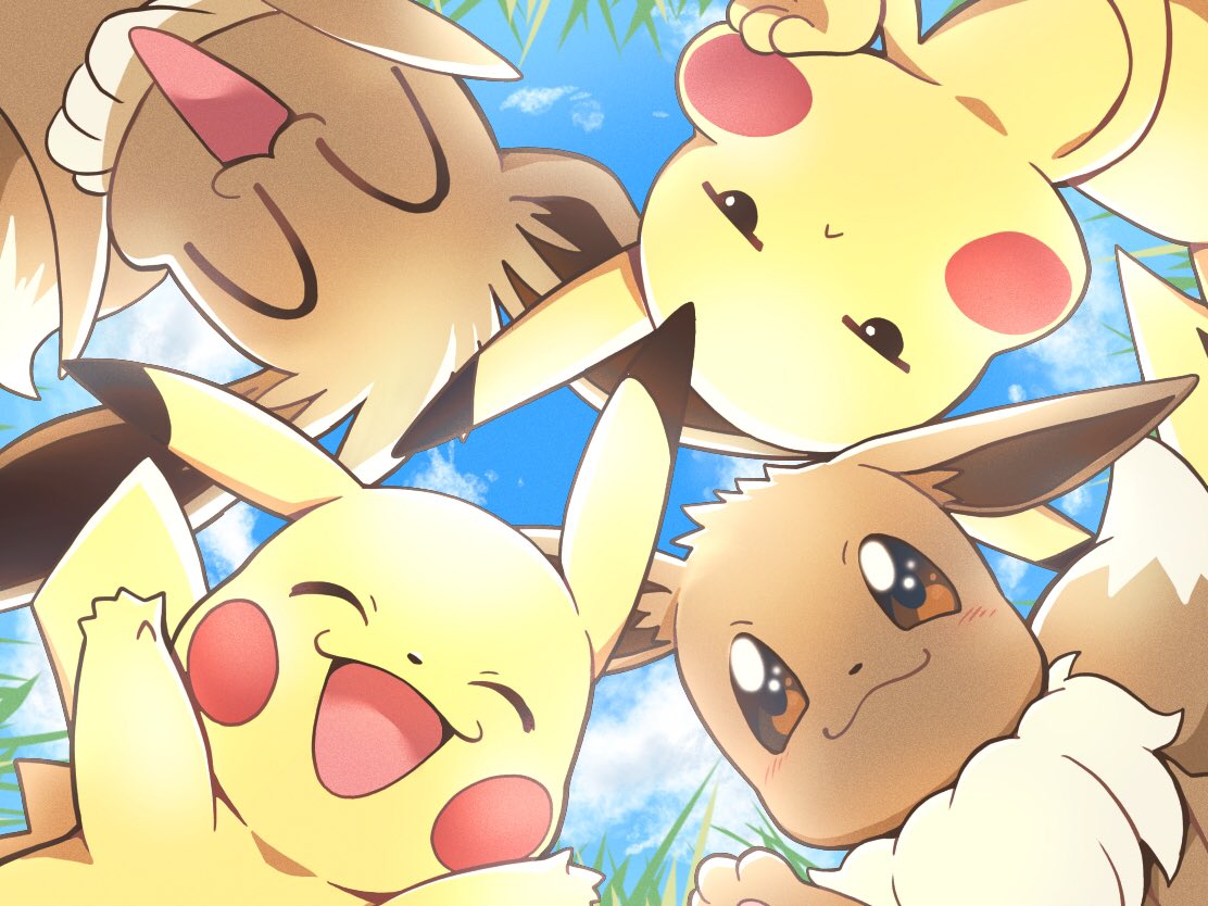 Pikachu And Eevee Pokemon And 1 More Drawn By Nagi Exsit00 Danbooru