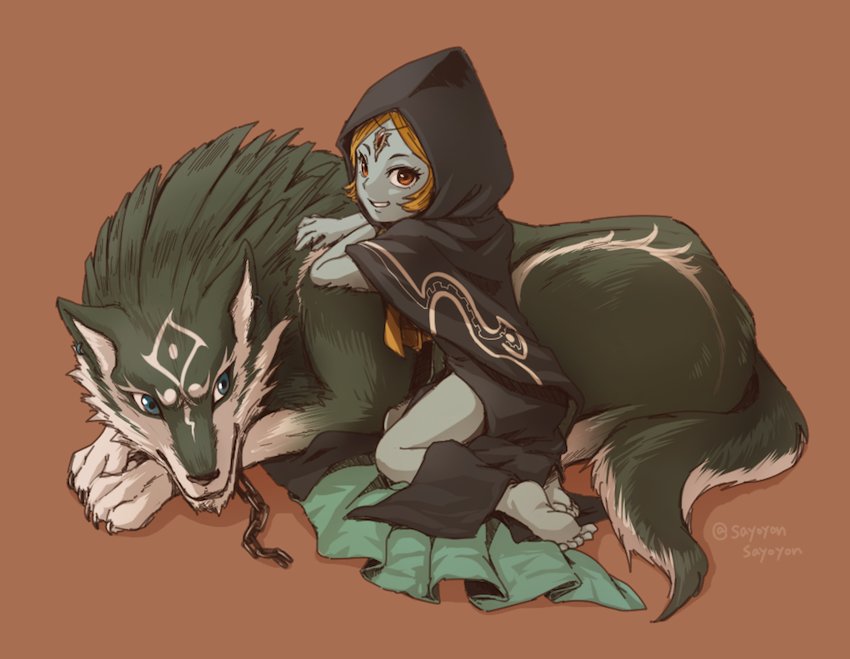 link, midna, and wolf link (the legend of zelda and 1 more) drawn by sayoyonsayoyo