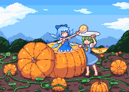 cirno and daiyousei (touhou) drawn by ajia_(otya3039)