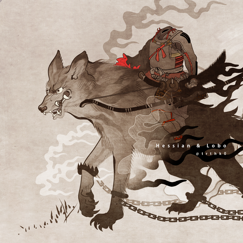 lobo and hessian (fate and 1 more) drawn by hiko_(lg612)