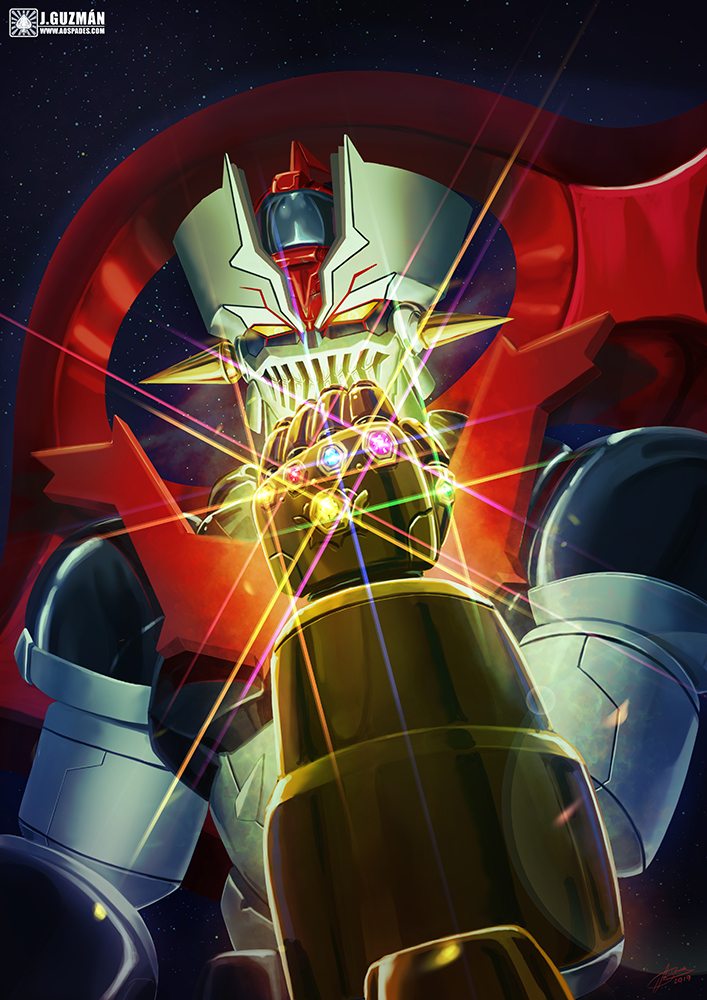 mazinger zero (marvel and 2 more) drawn by jonathan_guzman