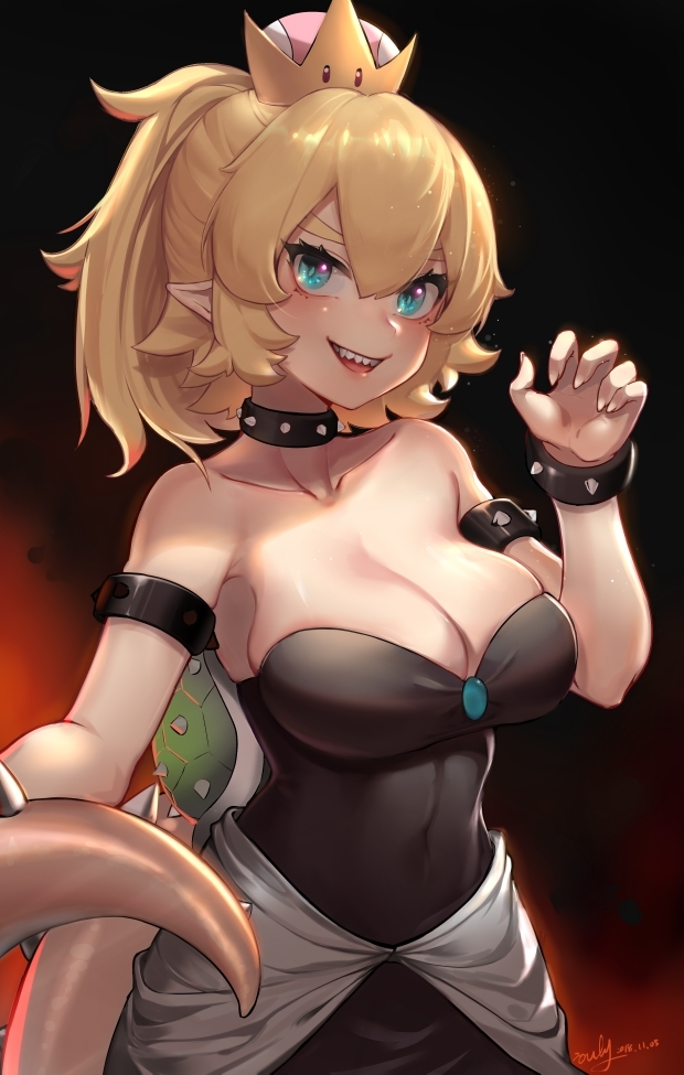 bowsette (mario and 1 more) drawn by iouley