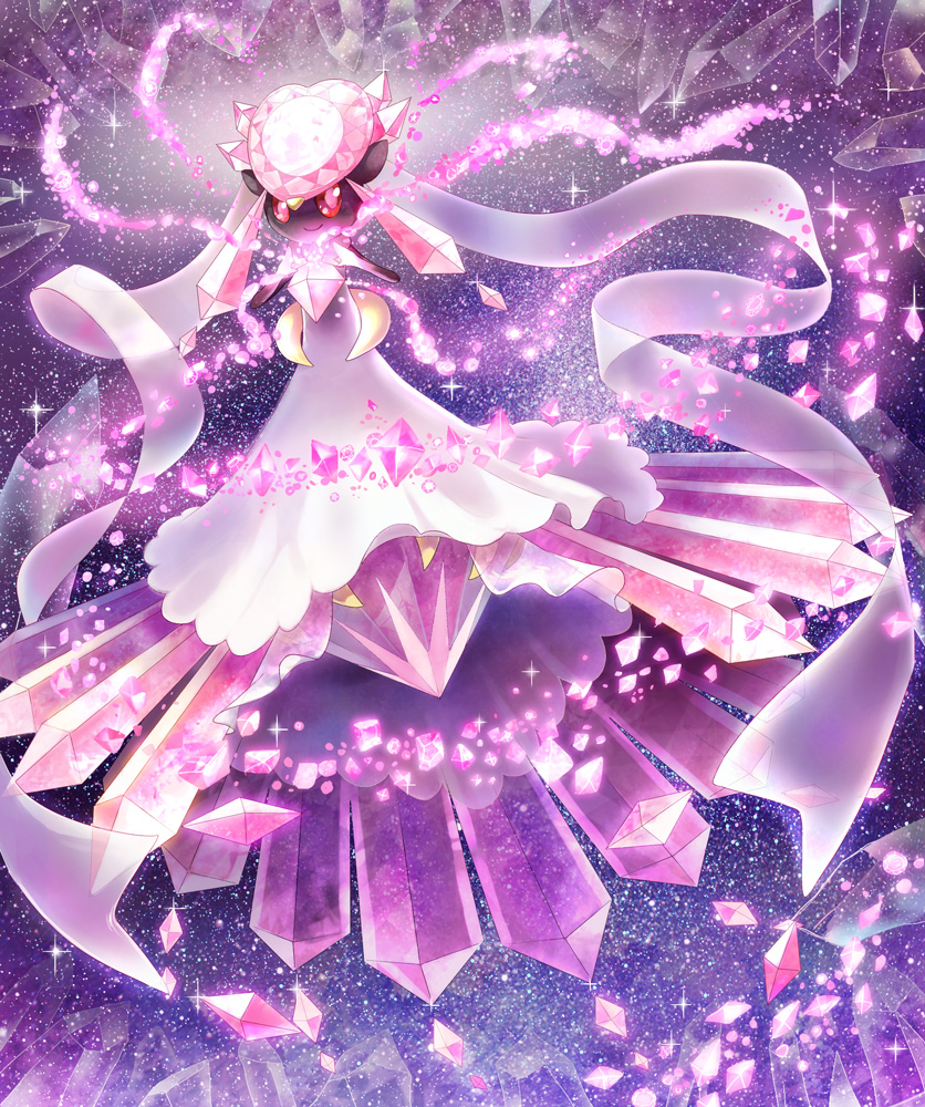 diancie and mega diancie (pokemon) drawn by nagakura_(seven_walkers)