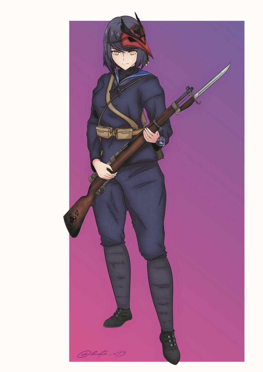 raiden shogun and kujou sara (genshin impact) drawn by rafael_(rafa_w73)
