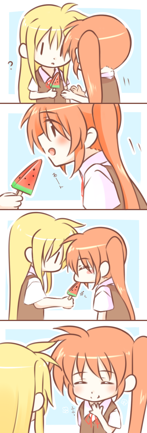 fate testarossa and takamachi nanoha (lyrical nanoha and 2 more) drawn by kerorokjy