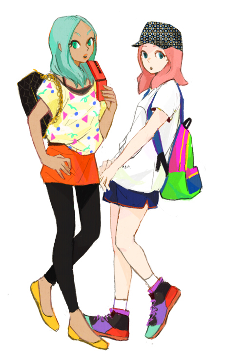 zaizen touko and urabe rika (inazuma eleven) drawn by takara_kaori