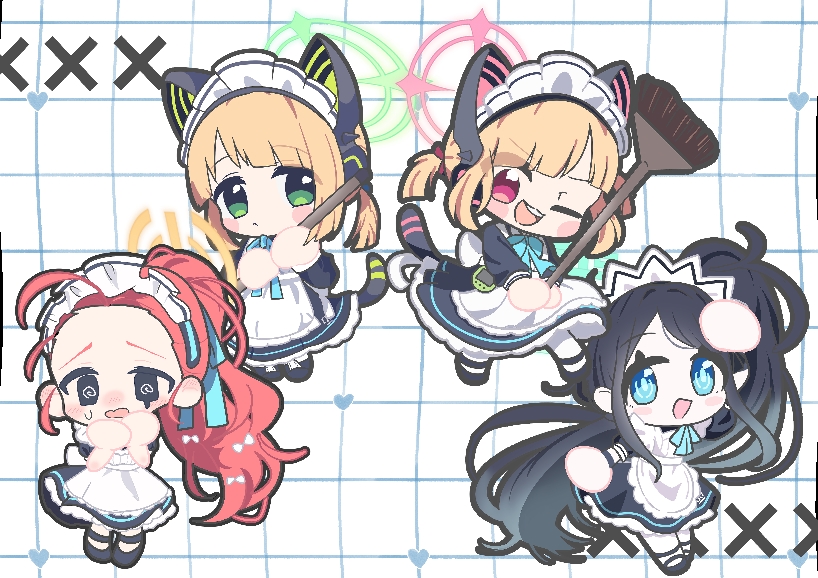 aris, momoi, midori, and yuzu (blue archive and 1 more) drawn by jam-drawer