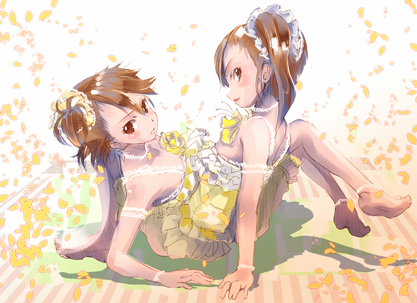 futami mami and futami ami (idolmaster and 1 more) drawn by yae_(mono110)