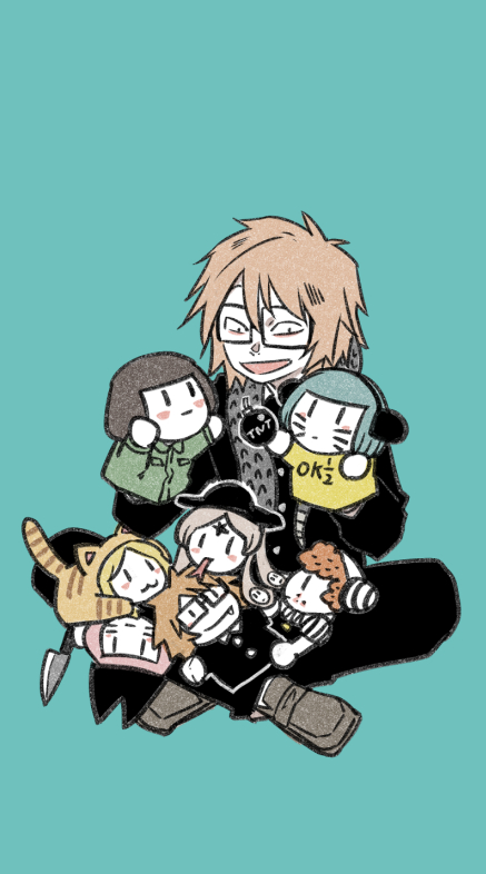 randal ivory, nyon, nyen, luther von ivory, sebastian de tomato smith chicken legs, and 2 more (randal's friends) drawn by tsukasa_(tsukasa_mimizuku)