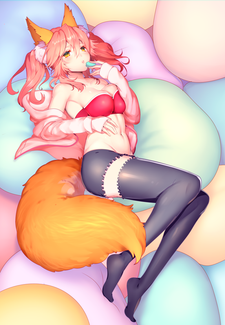 tamamo and tamamo no mae (fate and 1 more) drawn by mogullaz