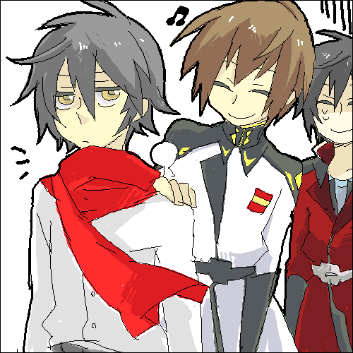 setsuna f. seiei, kira yamato, and shinn asuka (gundam and 3 more)
