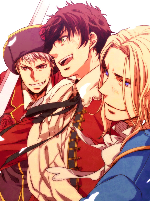 france, prussia, and spain (axis powers hetalia) drawn by meko_(himaki)