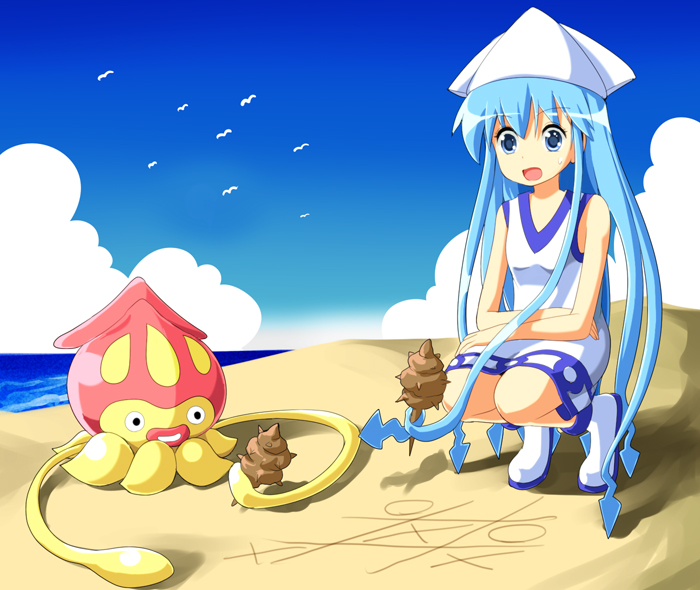 ikamusume and khalamari kid (dragon quest and 1 more) drawn by ruu_(tksymkw)