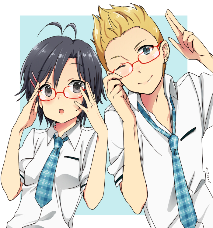kikuchi makoto and ijuuin hokuto (idolmaster) drawn by sukoyaka_(100hituzi)