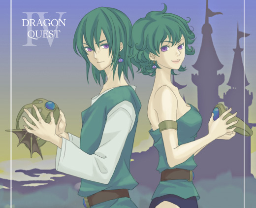 slime, hero, and heroine (dragon quest and 1 more) drawn by erimomisaki666