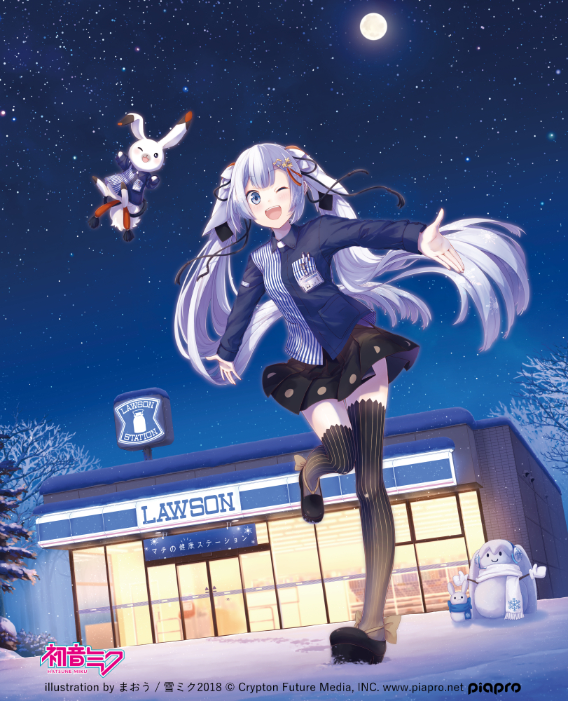 hatsune miku, yuki miku, and rabbit yukine (vocaloid and 1 more) drawn by maou_(mischief2004)
