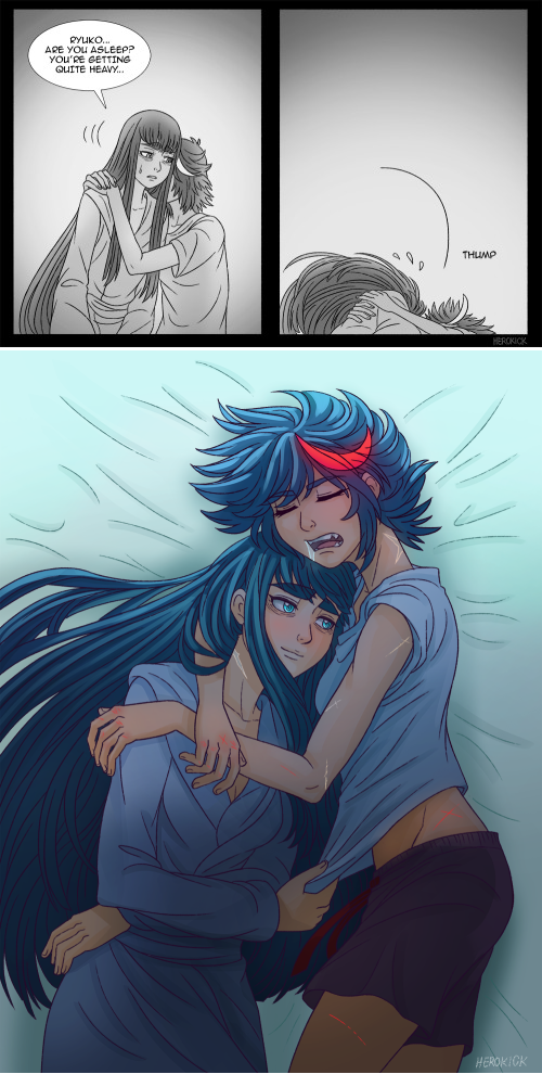 matoi ryuuko and kiryuuin satsuki (kill la kill) drawn by herokick