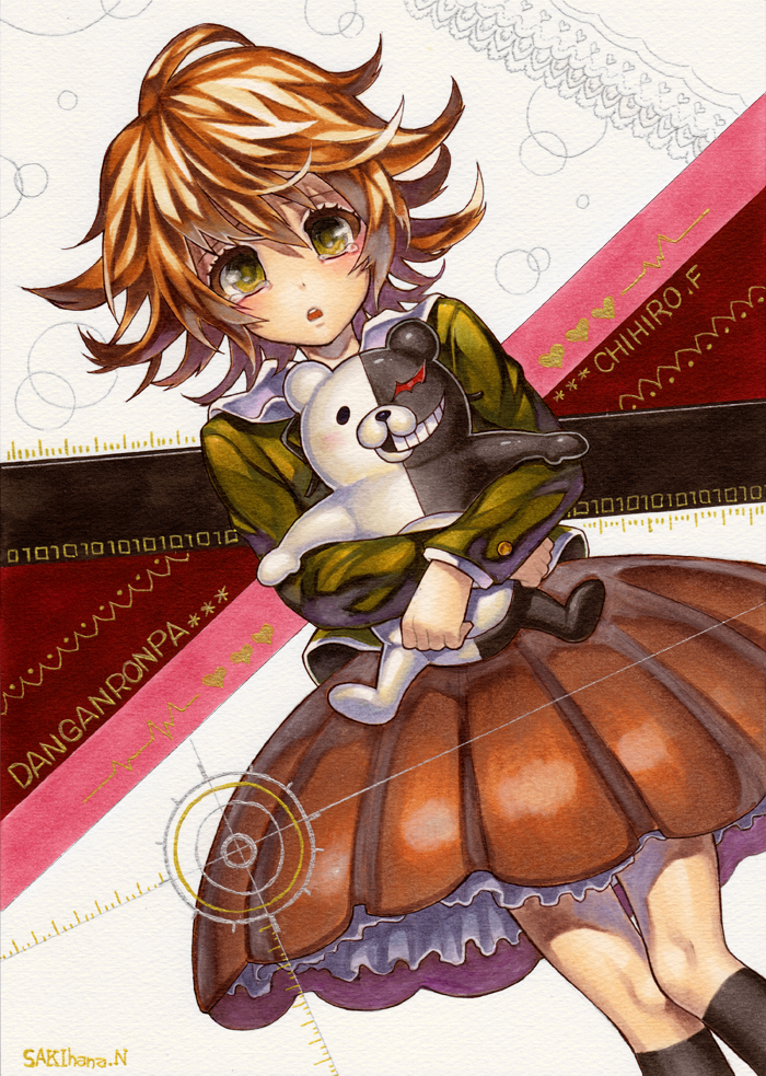 monokuma and fujisaki chihiro (danganronpa and 1 more) drawn by nabeya_sakihana