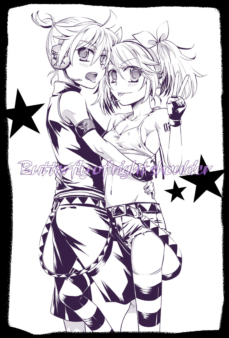 kagamine rin and kagamine len (vocaloid) drawn by arihara_ema