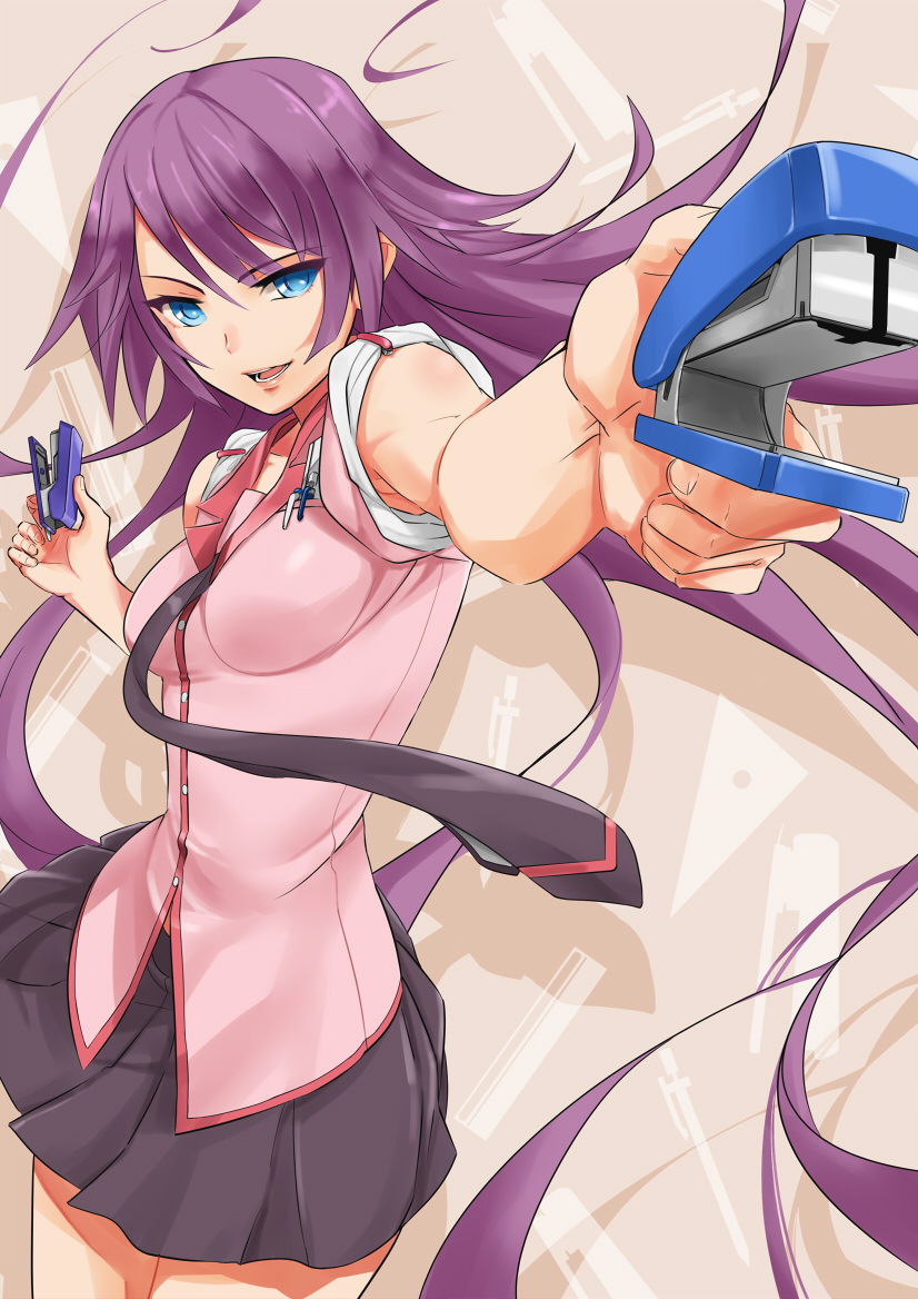 senjougahara hitagi (monogatari and 1 more) drawn by nana_g