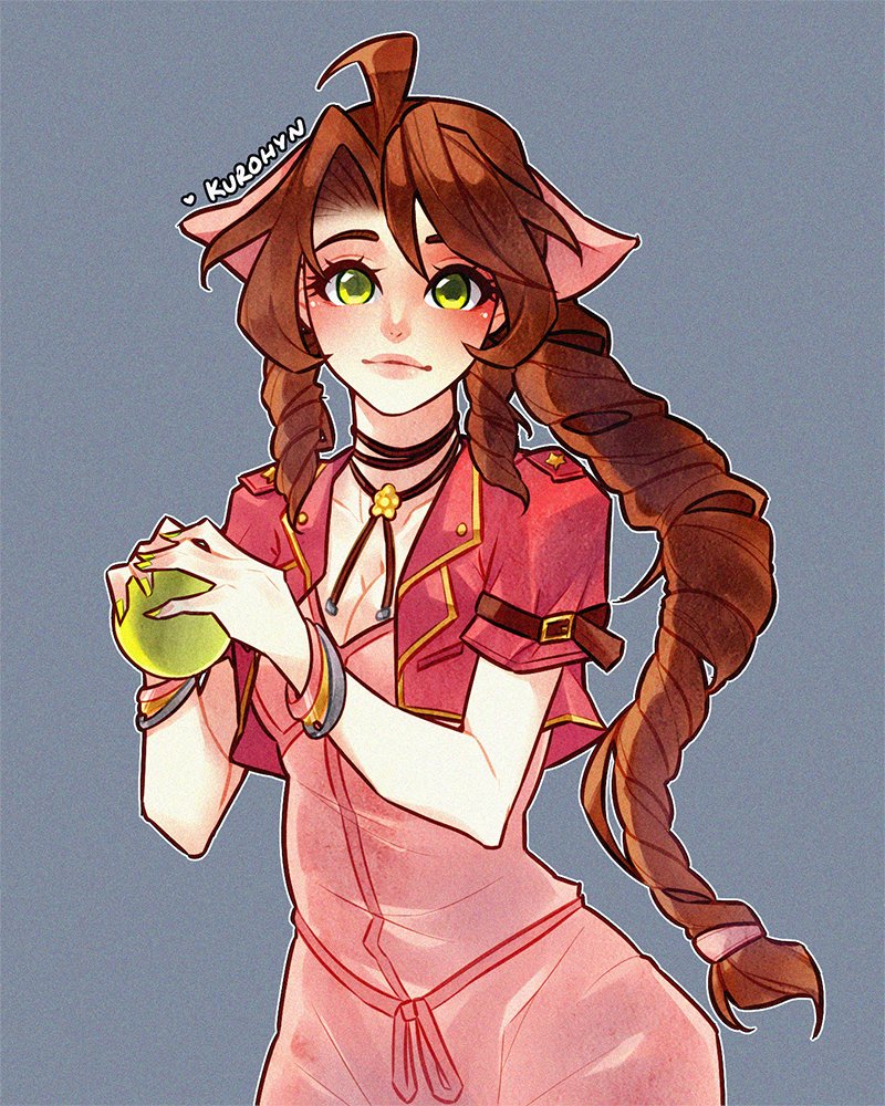 aerith gainsborough (final fantasy and 2 more) drawn by kurohyn
