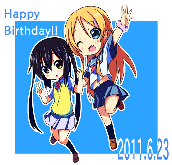 nakano azusa, kousaka kirino, and taketatsu ayana (k-on! and 1 more) drawn by kurou_(quadruple_zero)
