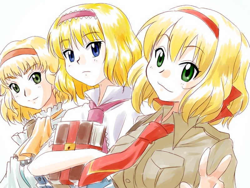 alice margatroid, natalia luzu kimlasca lanvaldear, and belgium (touhou and 3 more) drawn by supon