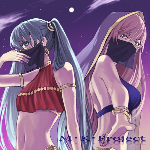 hatsune miku and megurine luka (vocaloid) drawn by aoyagi_haru