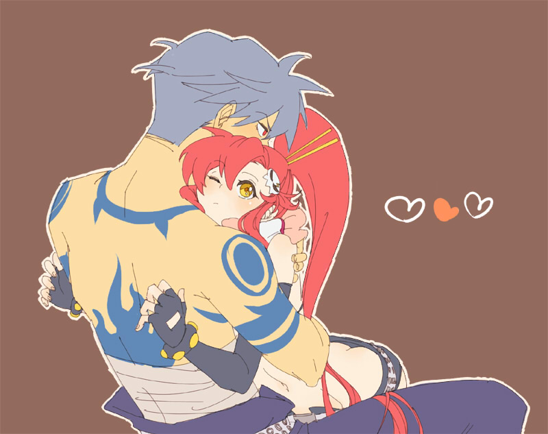 yoko littner and kamina (tengen toppa gurren lagann) drawn by sako_(namocake)