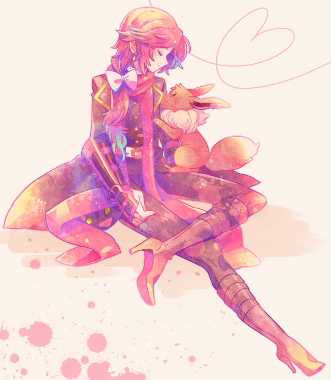 eevee and kashuu kiyomitsu (pokemon and 1 more) drawn by zippo_(3756c)