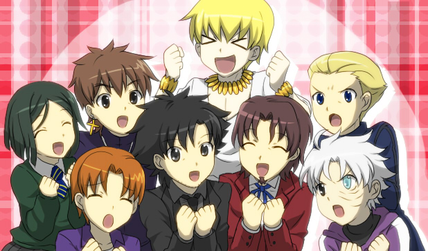 kotomine kirei, waver velvet, matou kariya, tohsaka tokiomi, uryuu ryuunosuke, and 2 more (fate and 2 more) drawn by jaku_711