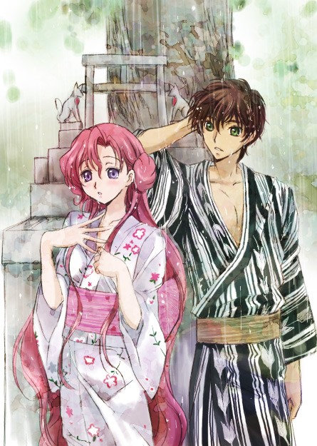 kururugi suzaku and euphemia li britannia (code geass) drawn by akina_tsukako